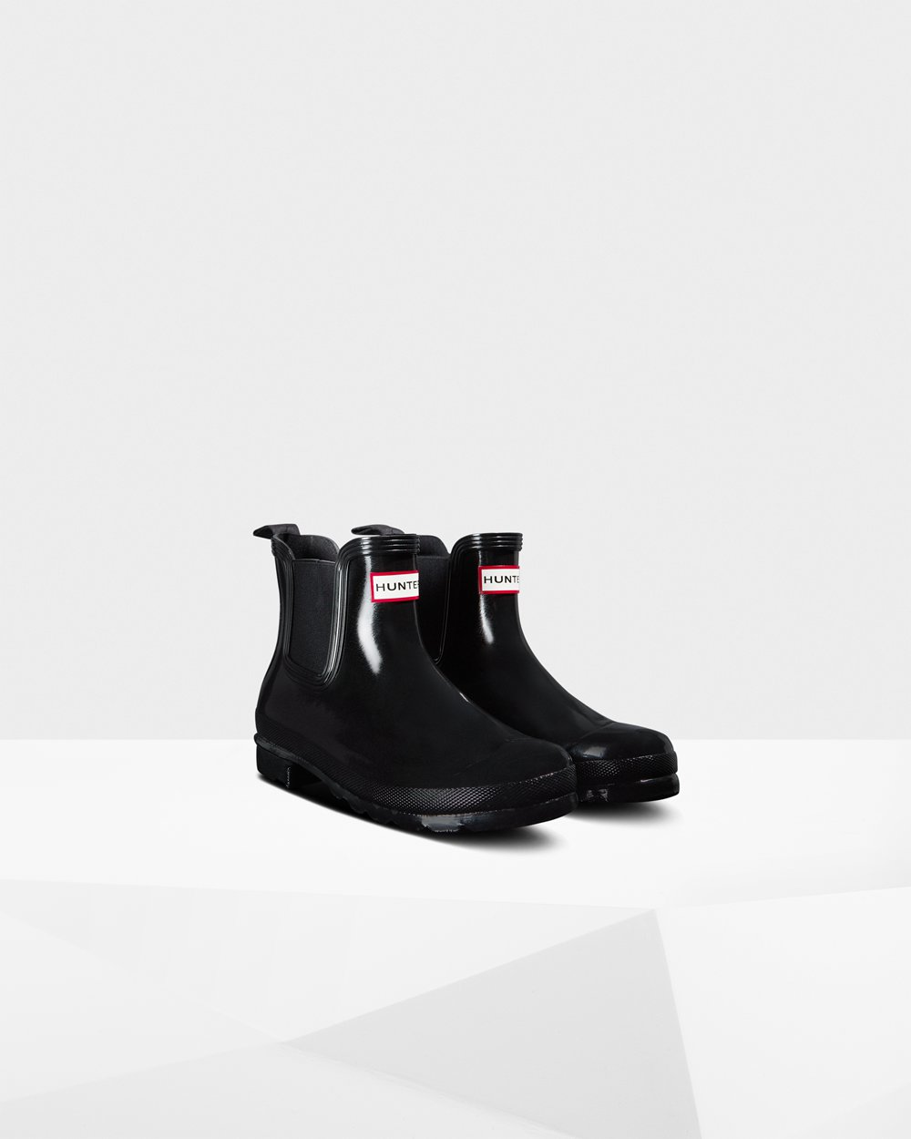 Womens Chelsea Boots - Hunter Original Gloss (63FVEPAUY) - Black